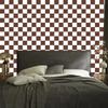 Checkerboard Wallpaper White and Rust for Living Room and Bedroom 50x1000
