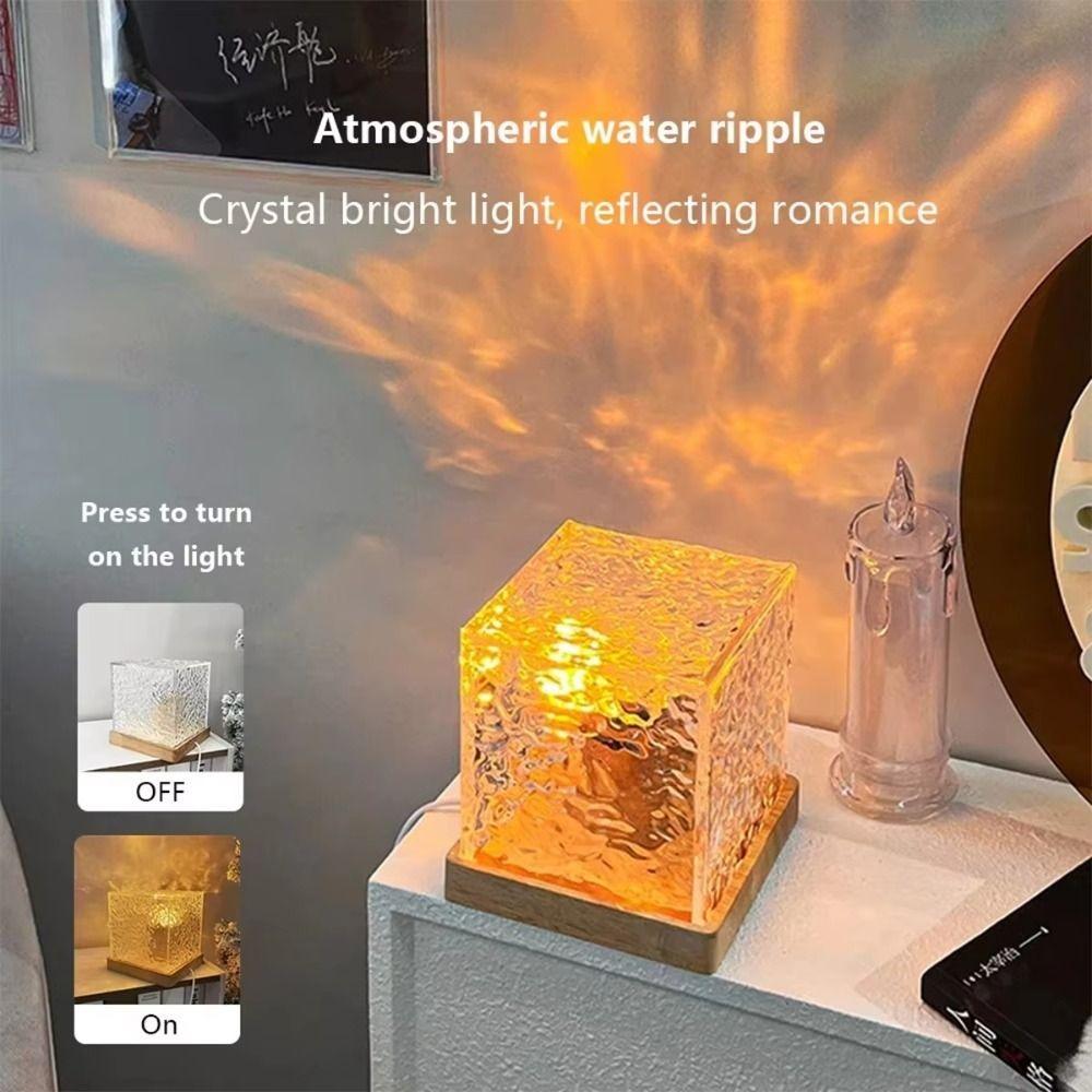 Dynamisch Drehend, Wasserwellen Projektor Licht RGB Farbwechsel Würfel Atmosphäre Lampe Stimmungslicht