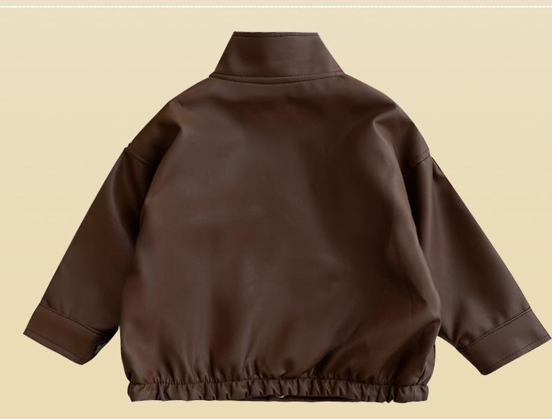 Stylische Leder-Motorradjacke für Jungen - 2025 Frühling/Herbst Koreanische Mode