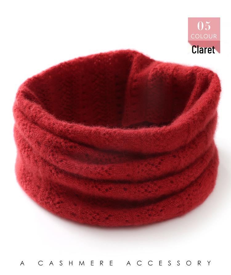 Women's Autumn & Winter Pure Cashmere Hollow Crochet Neck Warmer & Decorative Scarf