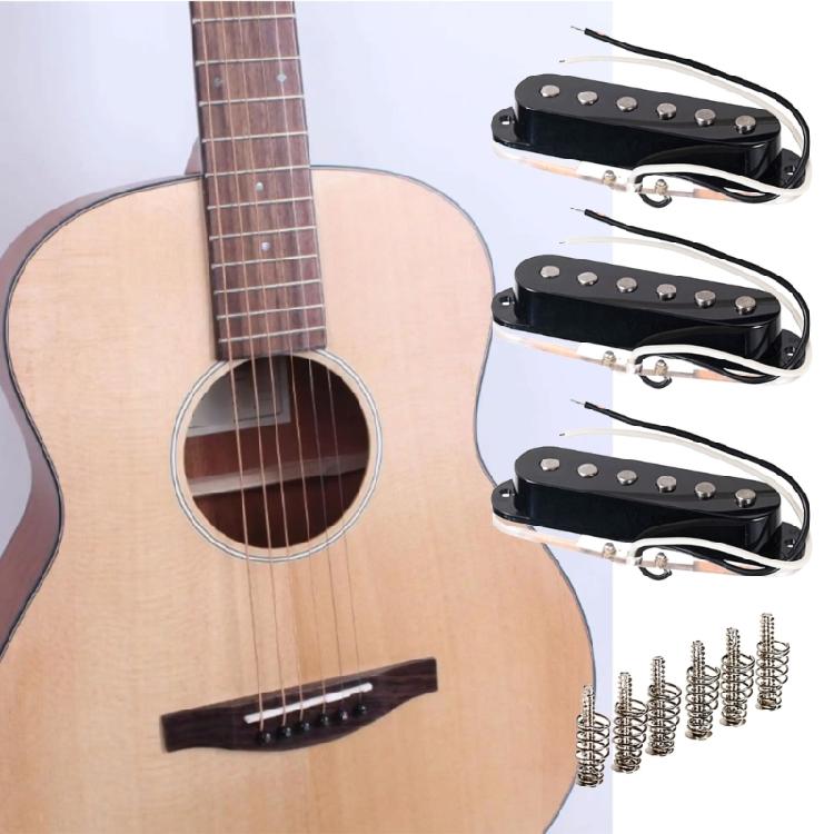 3Pcs Electric Guitar Pickup Replacement Neck/Middle/Bridge Single Coil Guitar Pickups with Screws and Springs Enduring