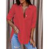 2023 Autumn Women's V-Neck Long Sleeve Button Blouse