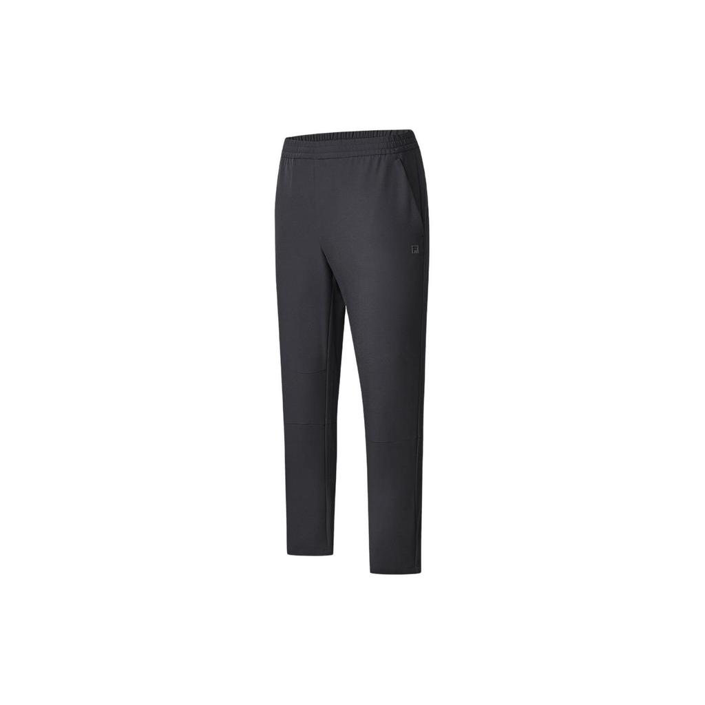FILA Solid Color Straight Leg Fitness Woven Knitted Sports Pants Men bottoms Deep-Black A11M411804F-BK