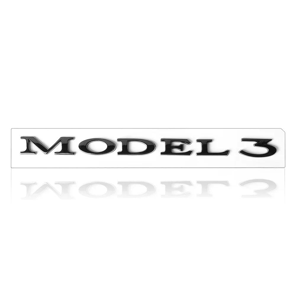 Autoaufkleber Tesla Auto Heckklappe Kofferraum Motorhaube Abziehbild ABS Emblem Logo Hinterer Aufkleber Für Tesla Model 3 Auto Plakette Außendekoration