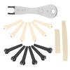 12Pcs Acoustic Guitar Bridge Pin Set Folk String Peg Kit Accessory with Saddle Nut Puller