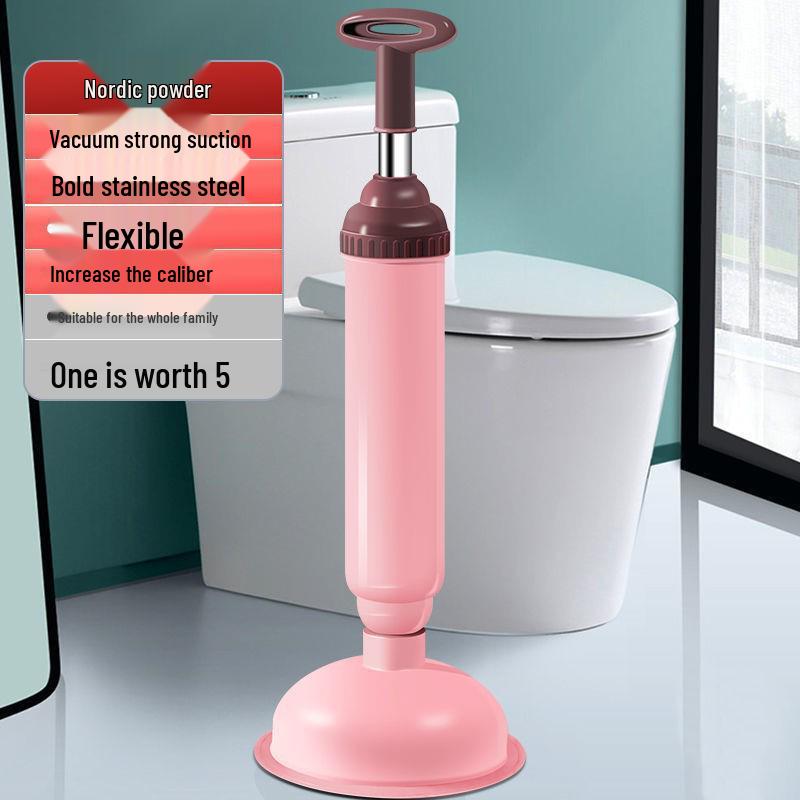 Strong Leather Toilet Plunger with Suction Cup - Unclogs Drains and Pipes