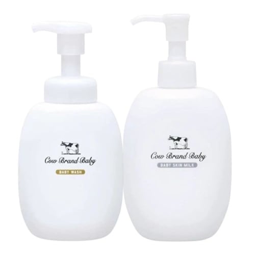 

[Social Media Trend! Baby Body Care] [Hypoallergenic and Additive-Free] Cow Brand Baby Shampoo & Skin Milk Set. Perfect for newborns, baby showers, an