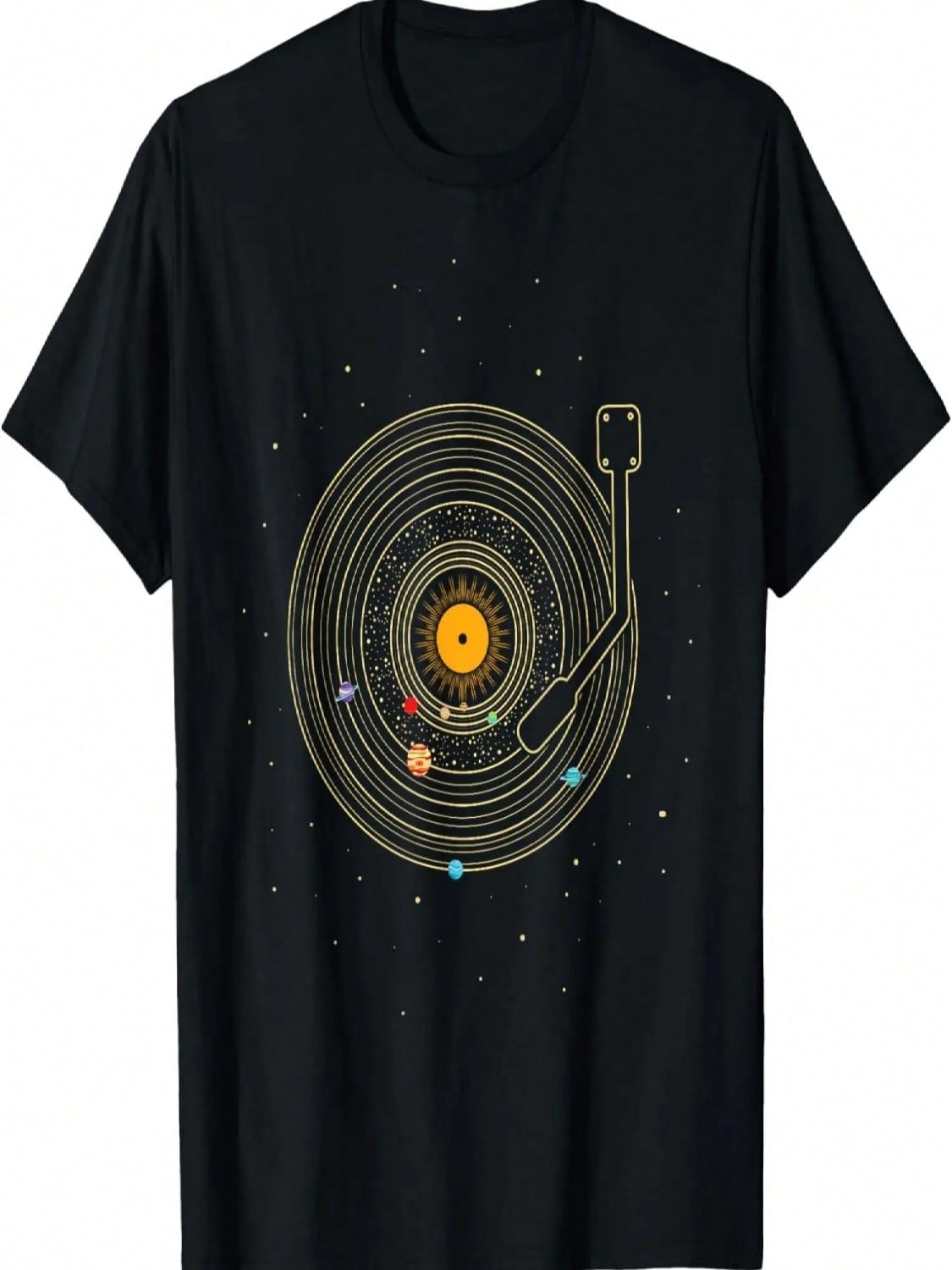 Vinyl Record Solar System Space & Planets _ Science & Music T-Shirt S разноцветный