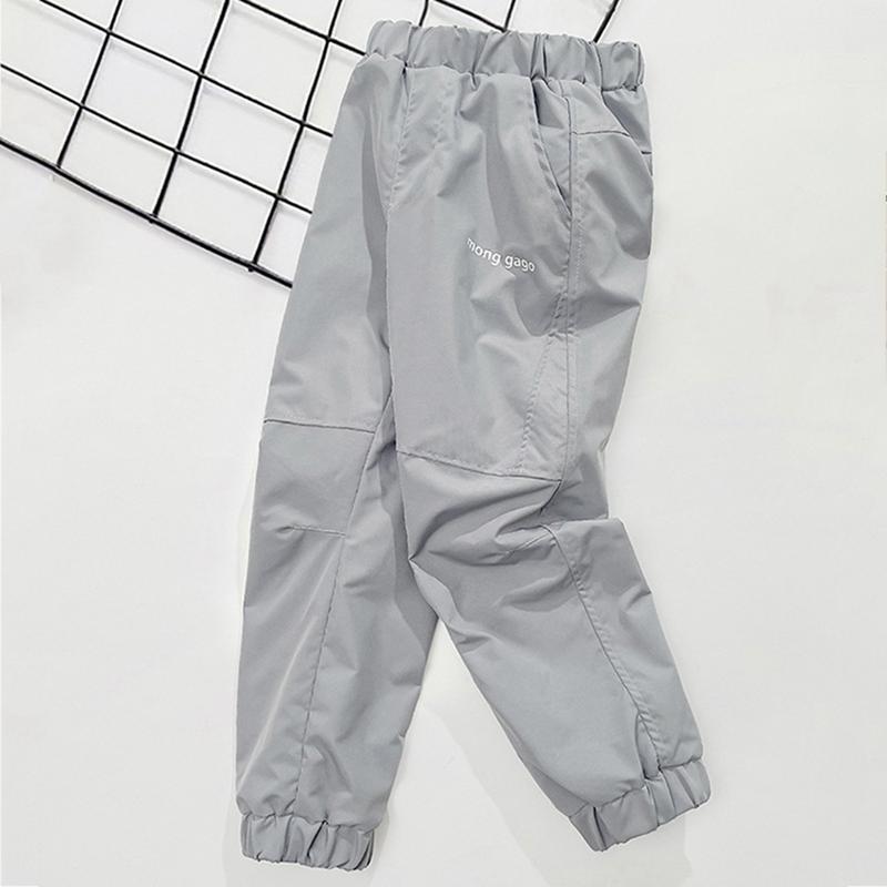 4-16 Years Kids Windproof and Waterproof Fleece-Lined Pants Loose Fitness Pants