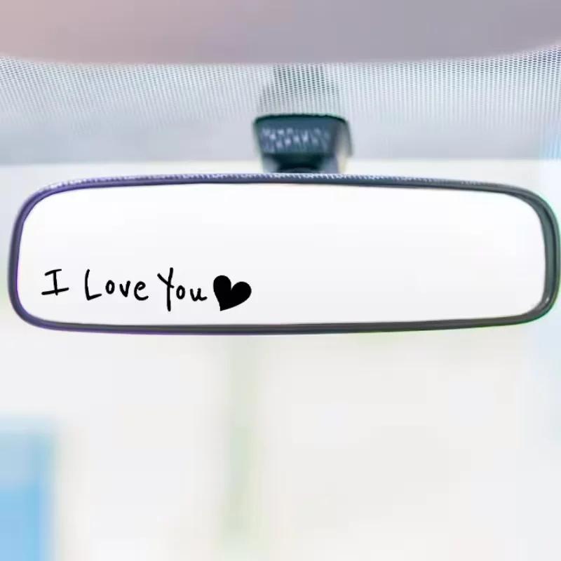 

Valentine s Day Confession Essential – I Love You Car Rearview Mirror Sticker, PET Material, Exclusive Romantic Auto Decal чёрный