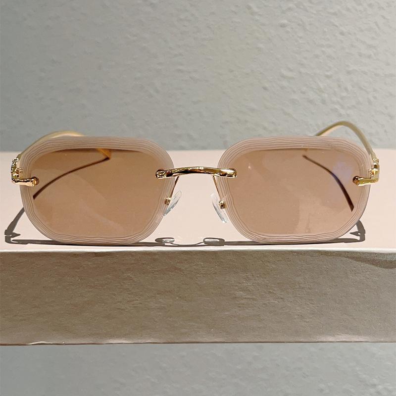 JYL TS Sunglasses UV Protection Frameless Wave Leopard Metal/3606