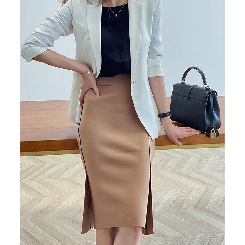 Women's High Waist Slim Fit Fishtail Slit Skirt