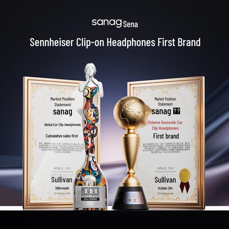 SANAG S6S Ultra Open-Ear Clip-On Bluetooth Sport Earbuds