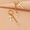 Punk Edelstahl Kreuz Anhänger Ohrringe Hip-Hop Gothic Stil in Silber oder Gold Perfektes Geschenk für Mode Ohrringe