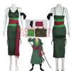 Anime Roronoa Zoro Cosplay Kostüm Wano Kuni Land Verkleidung Für Erwachsene Weiblich Grünes Kleid Outfits Frau Halloween Anzug