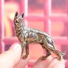 Vintage Kupfer Glückshund Miniaturen Figuren Desktop Kleine Ornamente Messing Wolf Tee Haustiere Heimdekorationen