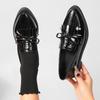 Fashion 2025 Spring New Bow Knot Loafers for Woman Pointed Toe Med Heel Pumps Women Casual Slip On Outside Pu Leather Shoes Mujer