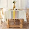 Custom Tablecloth Modern Simple Fabric Striped Tablecloth Party Splicing Tassel Cotton And Linen Dust Table Mat