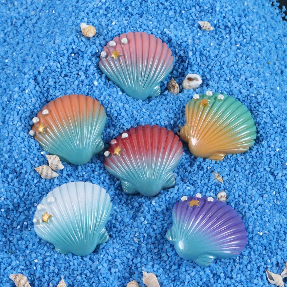 10Pcs Diy Resin Adorable Glitter Colorful Starfish Shell For Home Wedding Diy Embellishments Mobile Phone Case Diy Decoration