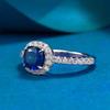 Xiancan Jewelry Royal Blue 6x6mm Square S925 Silver Engagement Ring for Women