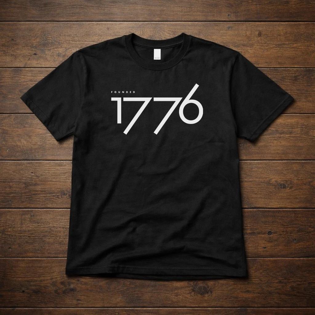 Founded 1776 T-Shirt — Patriotic USA Independence Year Minimalist Tee