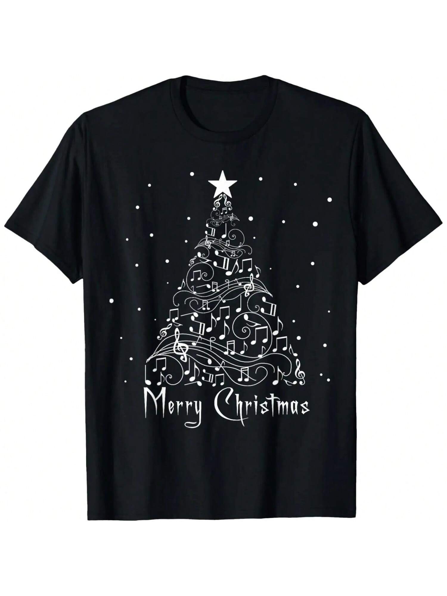 Music Notes Christmas Tree Musical Teacher Music Xmas Tree T-Shirt S
