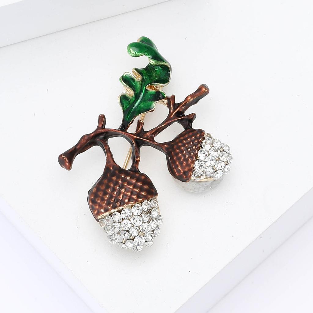 Alloy Water Droplet Hazelnut Brooch