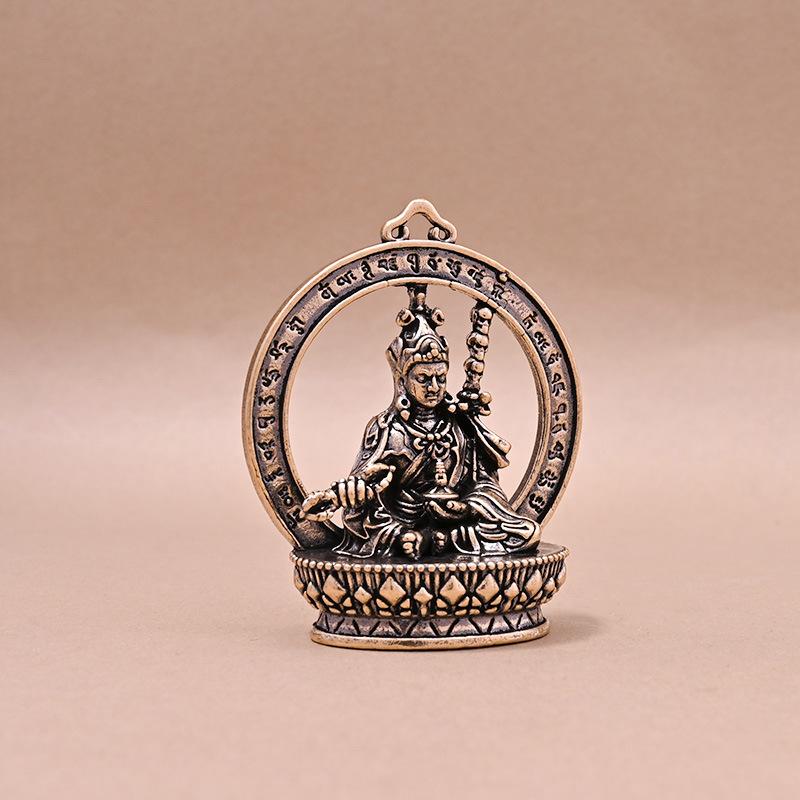 

Lotus Flower Master Buddha Small Ornament Vintage Copper Buddha Statue Miniature Figurines Handcraft Desktop Home Decor