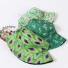 Spring Summer New Pattern Reversible Fisherman Hat Women Casual Sun Protection Green Variety