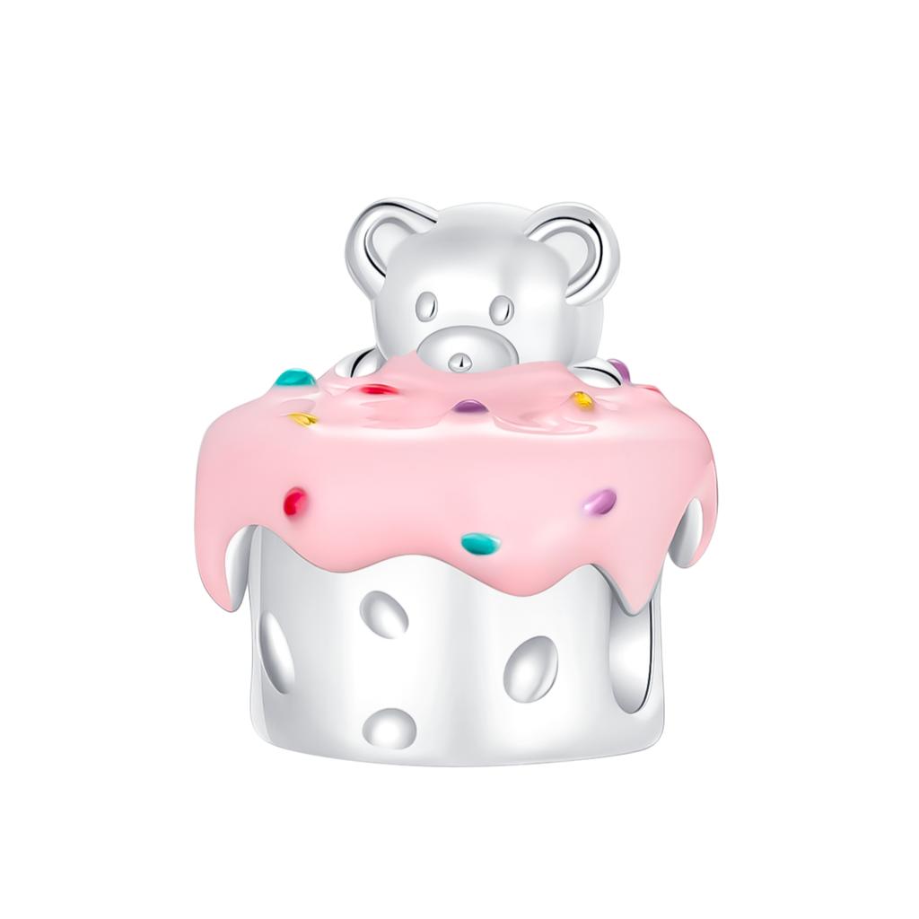 925 Silver Polar Bear Love Bead Happy Bear Series Fit Diy Bracelet Necklace Cute Kids Birthday Party Gifts