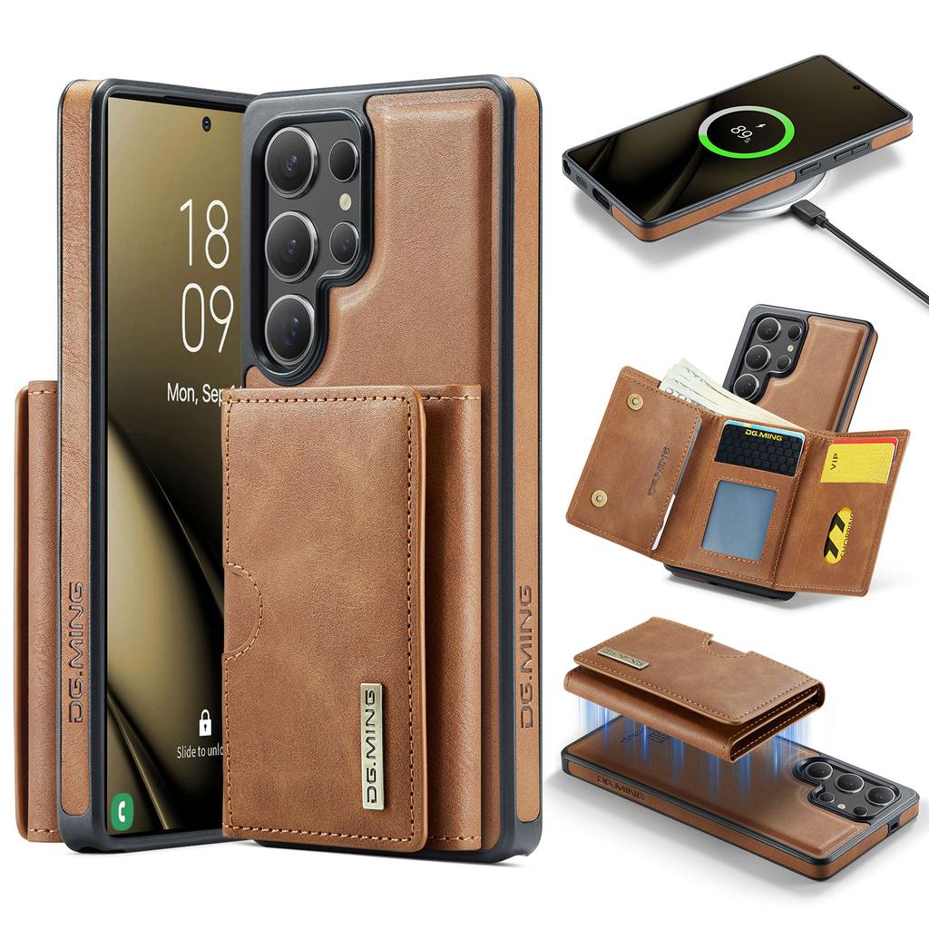 2 In 1 Case For Samsung Galaxy S25 S24 S23 S22 Ultra FE 4G 5G Magsafe Wallet Magnetic Leather Card Holder Pocket Cover