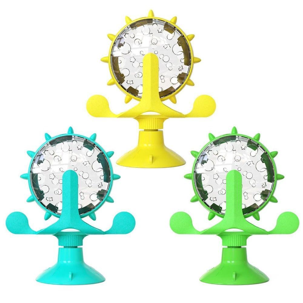 Interaktives Katzenleckerli-Spender-Spielzeug Drehbares Rad Futter-Trainingsspielzeug für Wohnungskatzen Kleintiere