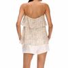 Apricot Polka Dot Tencel Layered Vest with Streamers for Women