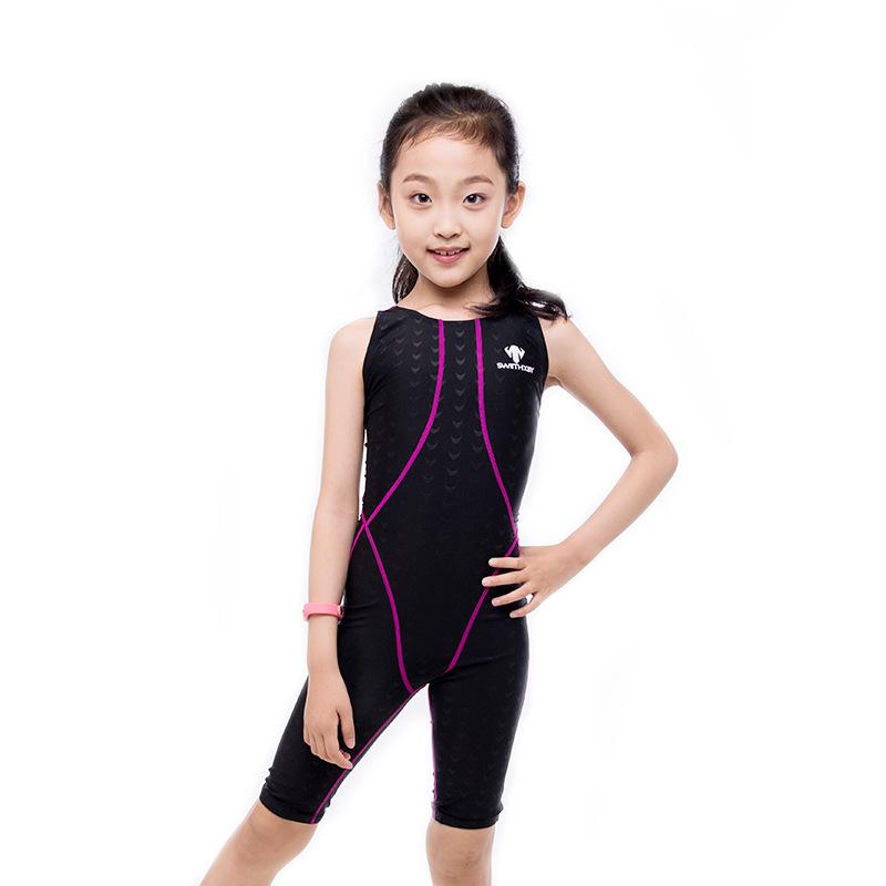 

Hongxing Baiya Girls Quick-Dry One-Piece Swimsuit – Professional Training and Competition for Medium and Large Children XL