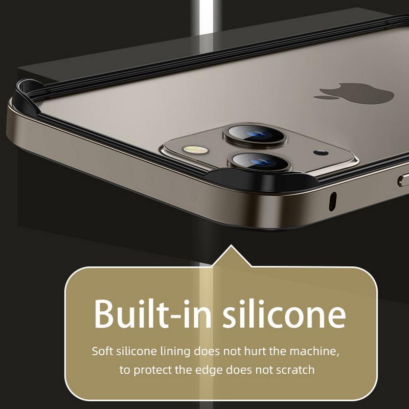 Hybrid Silikonramme Aluminium Metall Telefondeksel for iPhone 16 15 14 Plus 13 12 11 Pro Max Xs Xr Hjørner med fallbeskyttelse Støtfangerdeksel