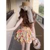 [With safety pants, shoulder straps can be removed, with non-slip strips] Tube top dress design waist puffy short skirt