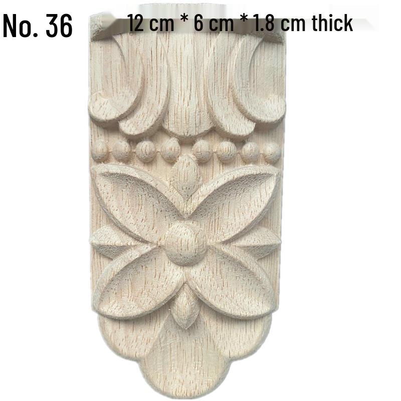Europäische Massivholz-Schnitzerei-Applikation: Dekorative Blumen Schleife für Wände & Möbel