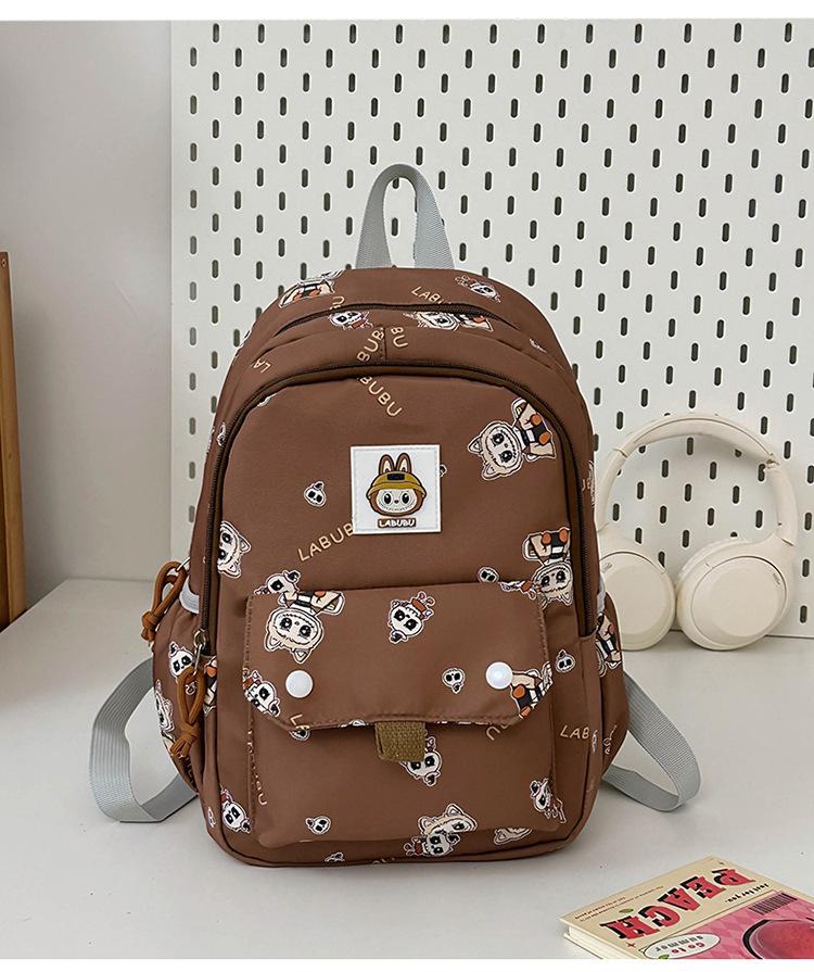 School Bag for Primary and Secondary School Students Cute Cartoon Printed School Bag Labu Cloth Casual Versatile Backpack College Style Backpack