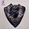 [BYSIFA] China Style Blue White Silk Scarf Cape  New Design Ladies Muslim Head Scarf Printed Fashion Accessories Satin Scarf