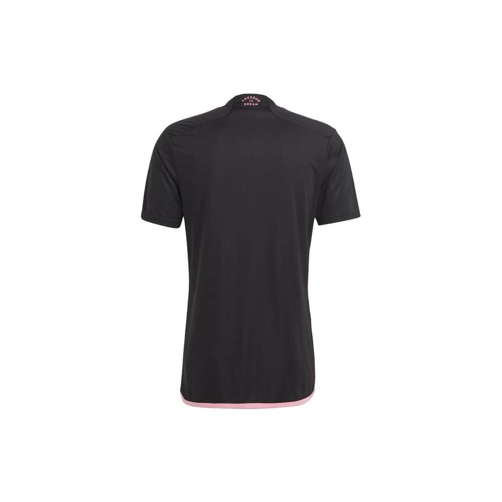 Adidas Alphabet Logo Pattern Print Three Stripes Crew Neck Short Sleeve Soccer Jersey, 23-24 Season, MLS Inter Miami CF Away Fan Version HI1888