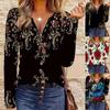 Elegant Floral Long Sleeve Cardigan Blouse for Women
