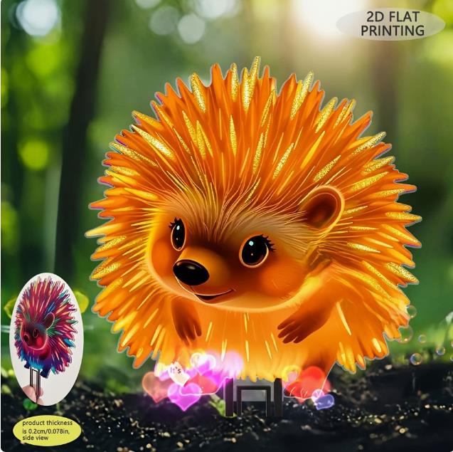 1PC Luminous Hedgehog Garden Floor Plug - UV Activated Neon Color, No Power Required, Lightweight Outdoor/Interior Decoration