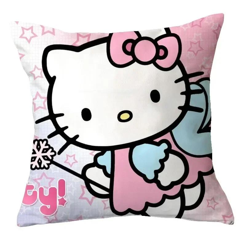 Home Decor Adorable Hello Kitty Digital Printed Pillow Covers Pattern Cushion Cover Suitable For Sofa Bedroom Car Pillow Cover