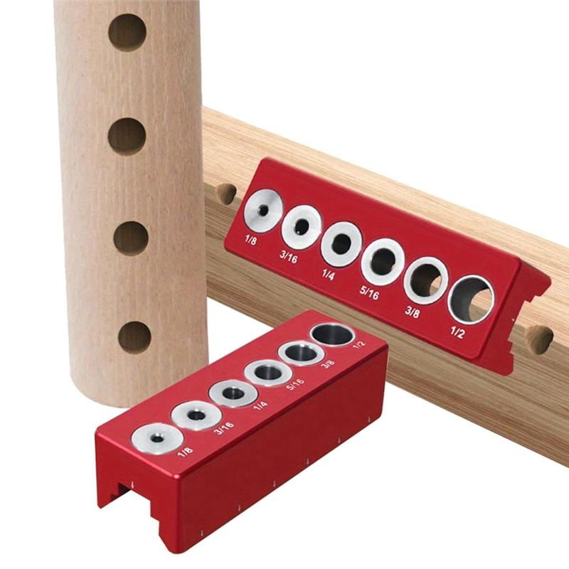 A96I-Round Pipe Punch Positioner Woodworking Self-Centering Pin Fixture Wood Straight Drilling Positioner Positioning Aid