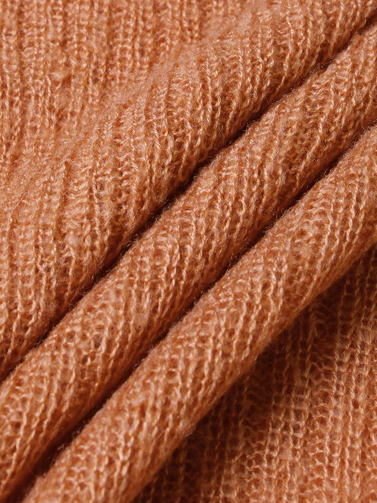 Spring 2025 Women's Lightweight Knit Sweater – Half-High Collar Seahorse Hair, Solid Color, Versatile and Stylish.