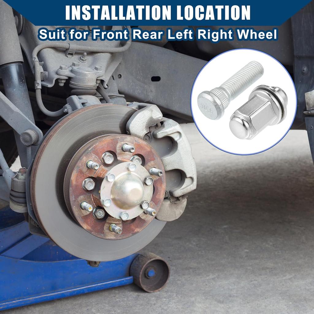 No.90942-02049/90942-01058 M12-1.5 Wheel Stud Bolts for Lexus for Toyota for Scion/Front Rear Left Right Wheel Lug Stud/Alloy Steel 14.20mm Knurl