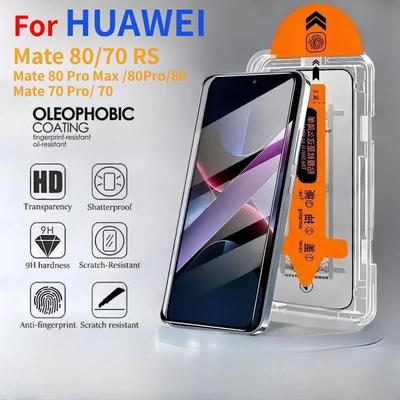 One-Click Installat Dust Free Kit For Huawei Mate 80/70 RS 80 Pro Max 70 ProPlus HD Anti-fingerprint Tempered Glass Protect Film