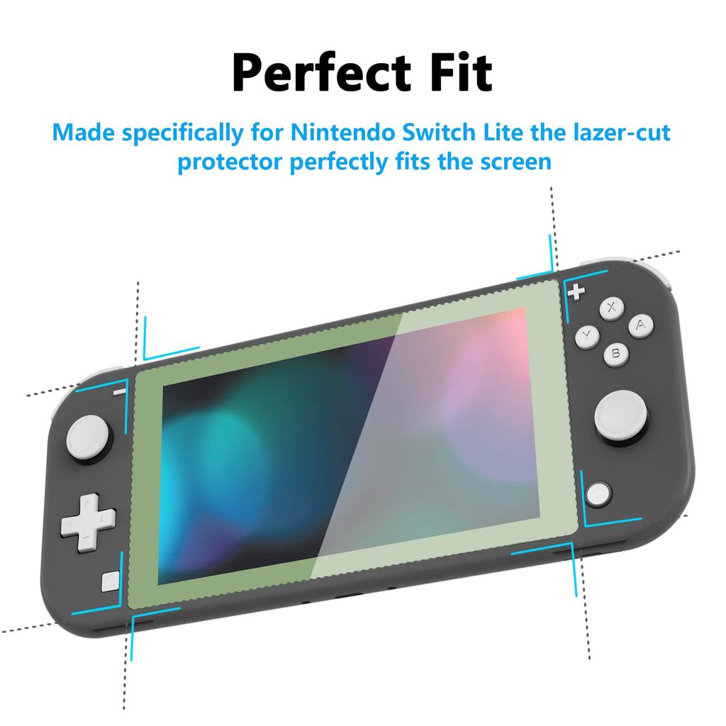 eXtremeRate Transparent HD Clear Screen Protector for Switch Tempered Glass Screen Protector for Switch Lite Lite, [Scratch-Resistant,