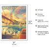 San Francisco California - Golden Gate Bridge - Marin Headlands - Vintage Travel Poster by Kerne Erickson - Master Art Print (Unframed) 9in x 12in
