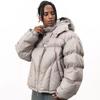 American Style Cotton Puffer Jacket Men Women Couple Winter Warm Loose Fit Hooded Zip Up Coat
